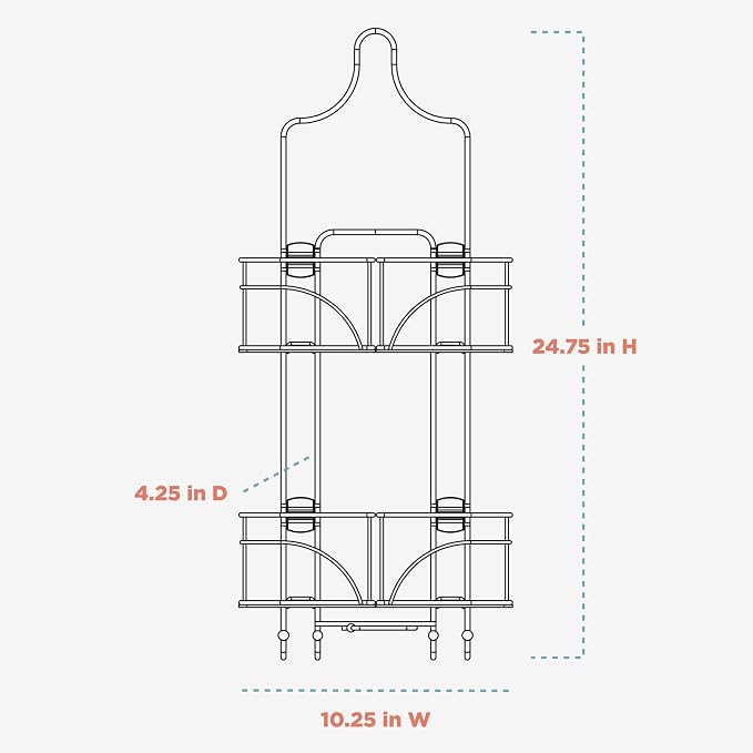 Zenna Home Modern Bronze Expandable Rust-Resistant Over-the-Shower Caddy - Image 5