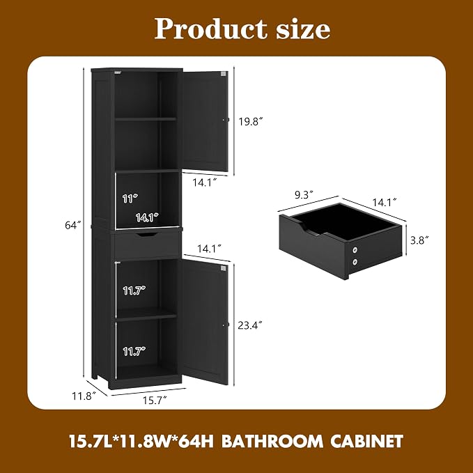 Walsunny Tall Bathroom Storage Cabinet - Image 2