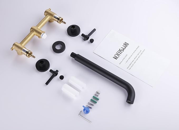 Wall Mount Tub Filler, Two Handle Bathtub Faucet, Extra Long Spout Reach - Image 6