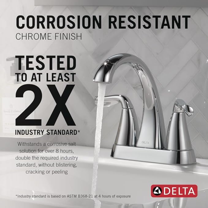 Delta Arvo Centerset Bathroom Faucet, Chrome 2-Handle Bathroom Faucet, Delta - Image 2