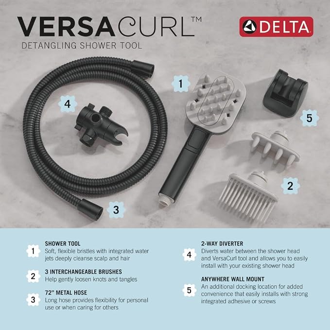 Delta VersaCurl Detangling Handheld Shower Head Tool - Image 6