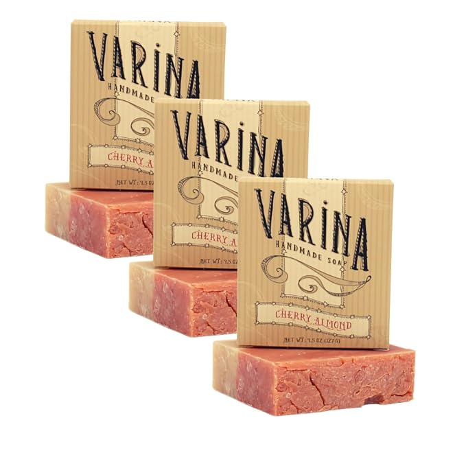 Natural Cherry Almond Bar Soap by VarinaHandmadeSoap