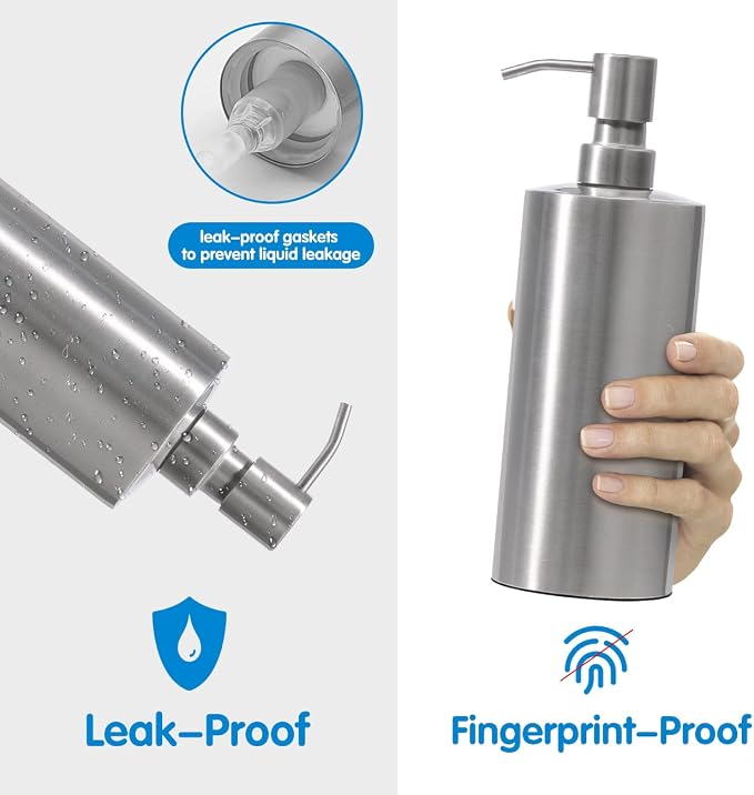 ARKTEK Large Stainless Steel Countertop Soap Dispenser - Image 2