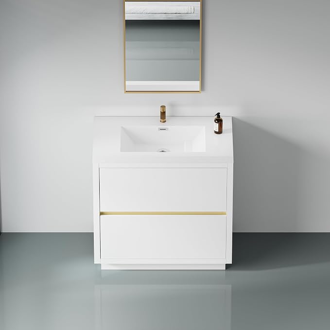 36 Inch Bathroom Vanity with Sink, Single Sink Bathroom Vanity, Freestanding - Image 9