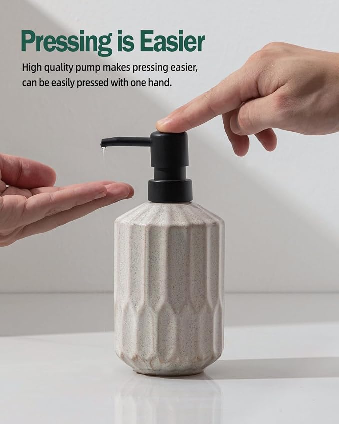Fun Elements Bathroom Soap Dispenser, 16 Oz Luxurious Hand soap Dispenser - Image 2