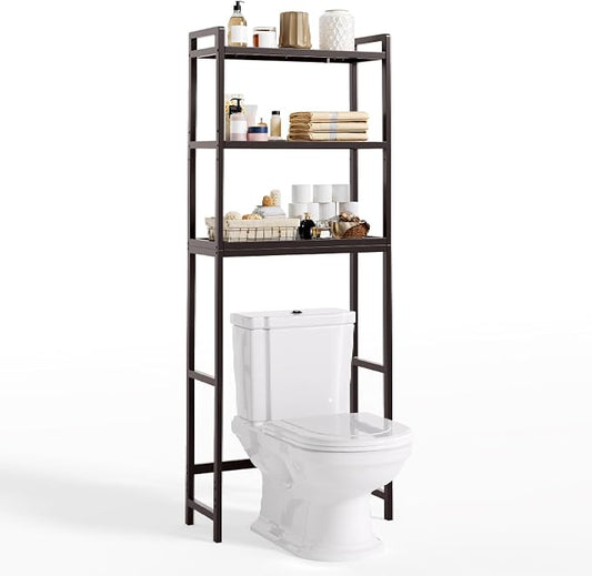 Gizoon Over The Toilet Storage, 3 Tier Bamboo Bathroom Organizer by Gizoon
