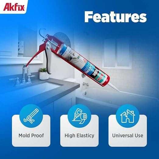 Akfix 100E RTV Gray Silicone Caulk - Image 3