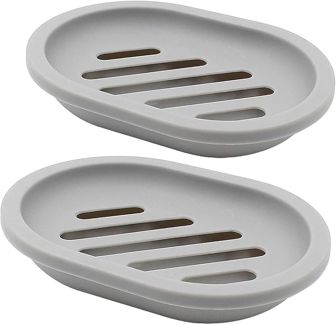 Topsky 2-Pack Soap Dish with Drain, Soap Holder & Saver, Easy Cleaning by HomeandKitchenNO1