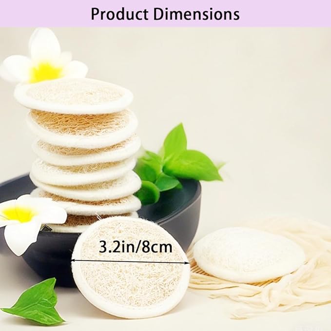 Natural Loofah Exfoliating Face Scrubber, Shower loofah Facial Scrubber - Image 2