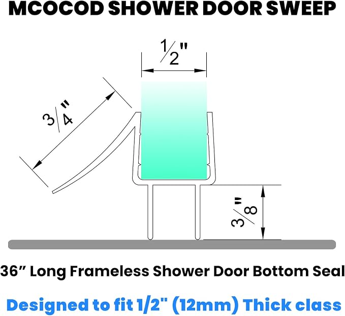 36" Shower Door Bottom Seal Strip - Image 3
