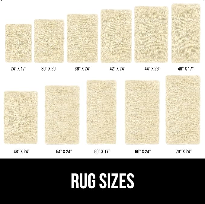 GORILLA GRIP Bath Rug Mat 60x24, Thick Soft Absorbent Chenille, Quick Dry - Image 6