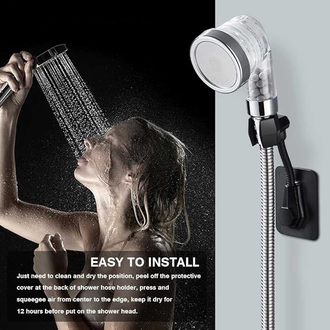 Shower Head Holder Strong Adhesive 360 Degree Rotatable Adjustable Handheld - Image 3