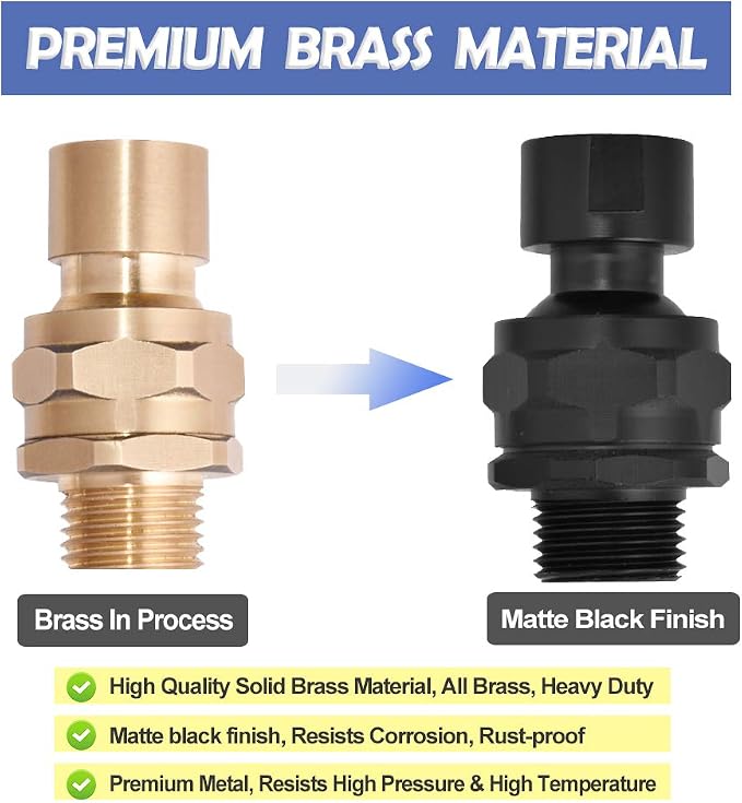 Shower Head Swivel Ball Adapter Brass Adjustable Shower Arm Connector Universal - Image 3