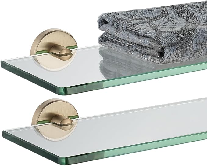 JQK Bathroom Glass Shelf, Tempered Glass Shower Storage 12 by 5 inches by Homeimprovement