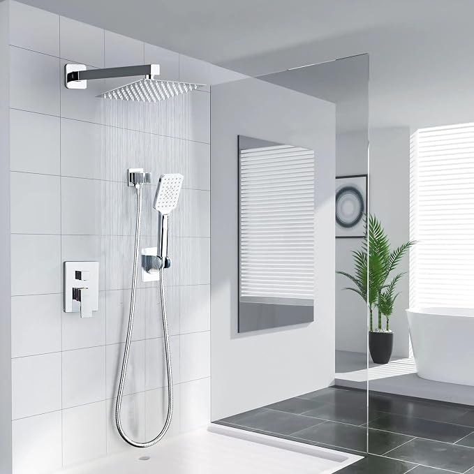 Shower System, Shower Faucet Set Complete Square Rain Shower Combo Set - Image 2