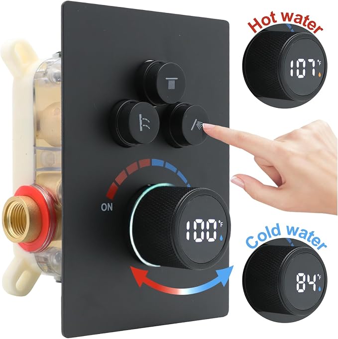 Digital Display Dual Head Shower system Rain Shower System Shower Wall Mount 10 - Image 2