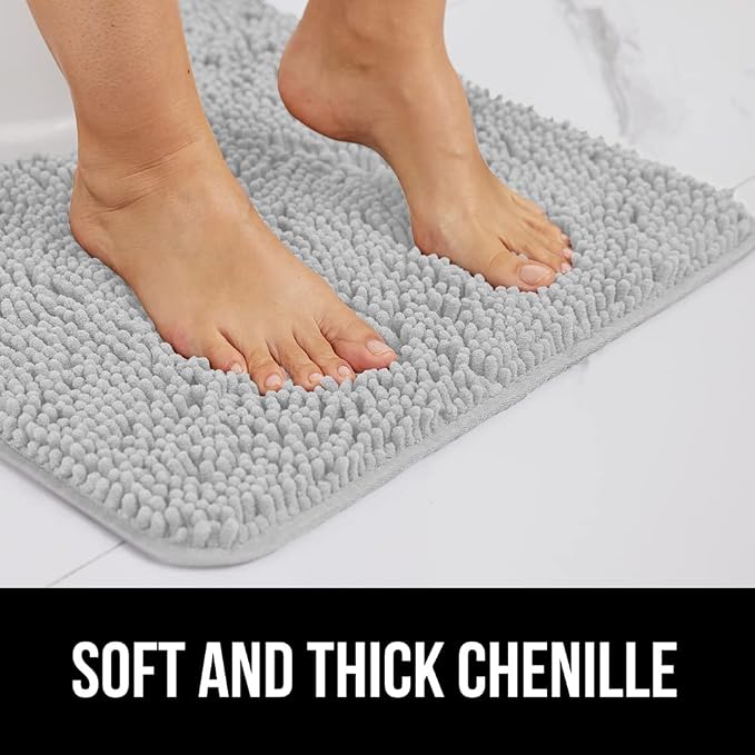 GORILLA GRIP Bath Rug Mat 70x24, Soft Absorbent Chenille, Quick Dry Microfiber - Image 3