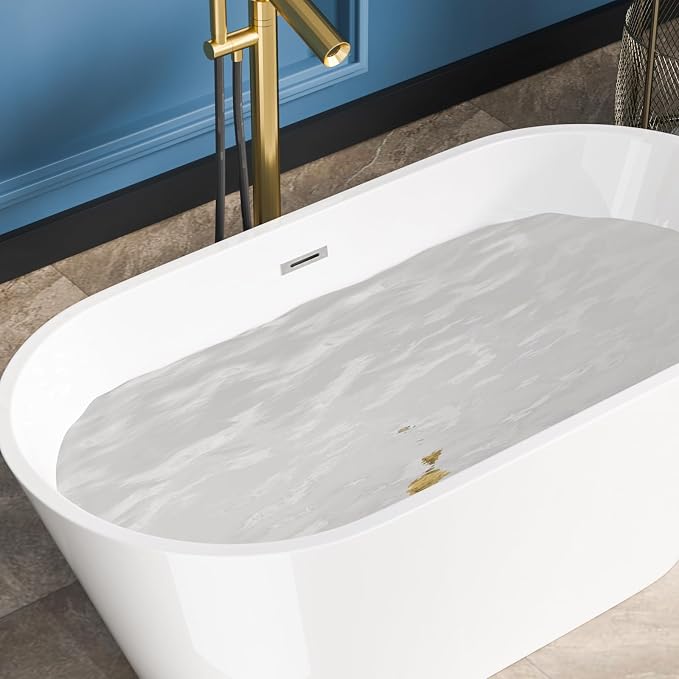 Sarlai 59 Inch Acrylic Freestanding Soaking Bathtub Contemporary Soaking White - Image 7