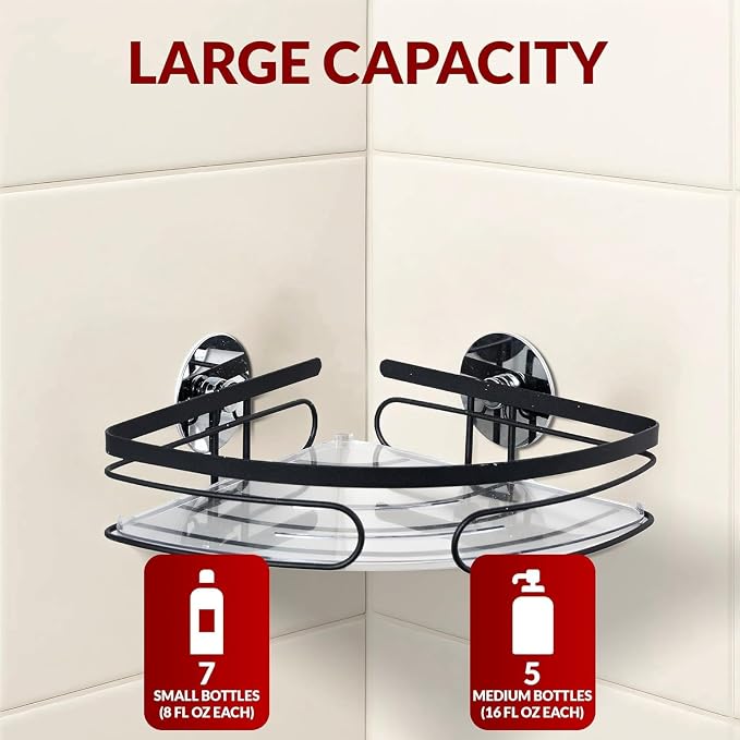 2-Pack Corner Shower Caddy – Rust-Resistant Wall-Mounted Bathroom Organizer - Image 7