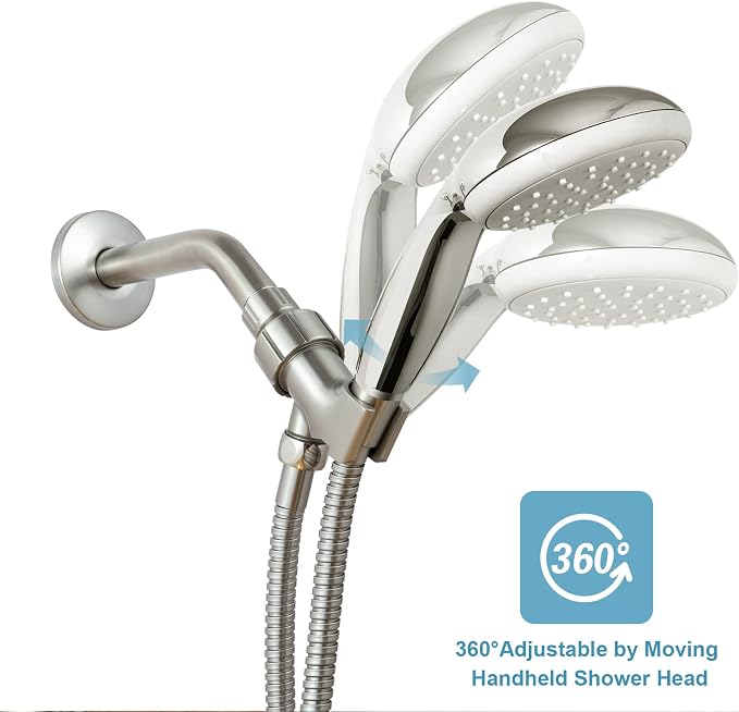 OFFO Shower Head Holder for Handheld Shower Head, Brushed Nickel Adjustable - Image 3