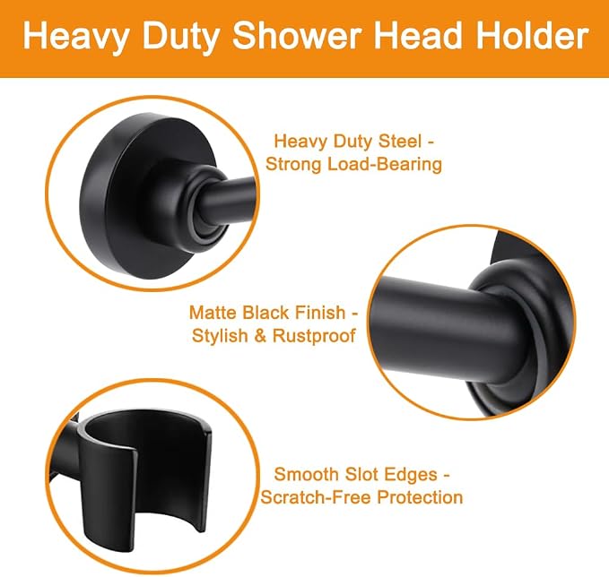 Shower Head Holder All Metal Handheld Shower Wand Bracket Adjustable Handheld - Image 4