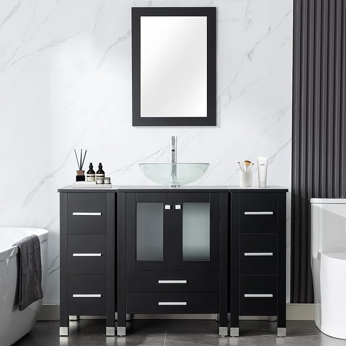 LUCKWIND 48" Bathroom Vanity Sink Combo, 24-inch Main Cabniet by LUCKWIND