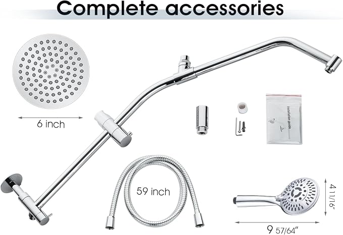 BRIGHT SHOWERS Rain Shower Head Combo - Image 6