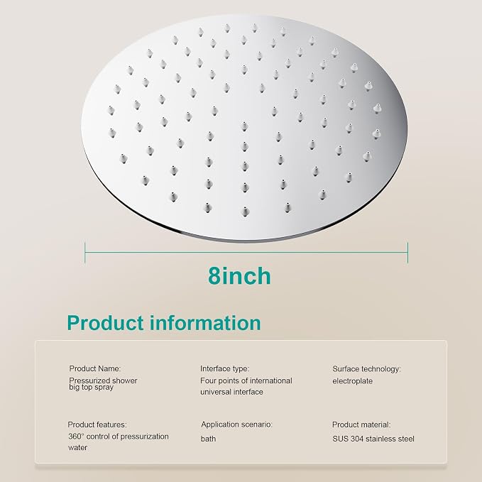 All Metal Rain Shower Head - Image 2