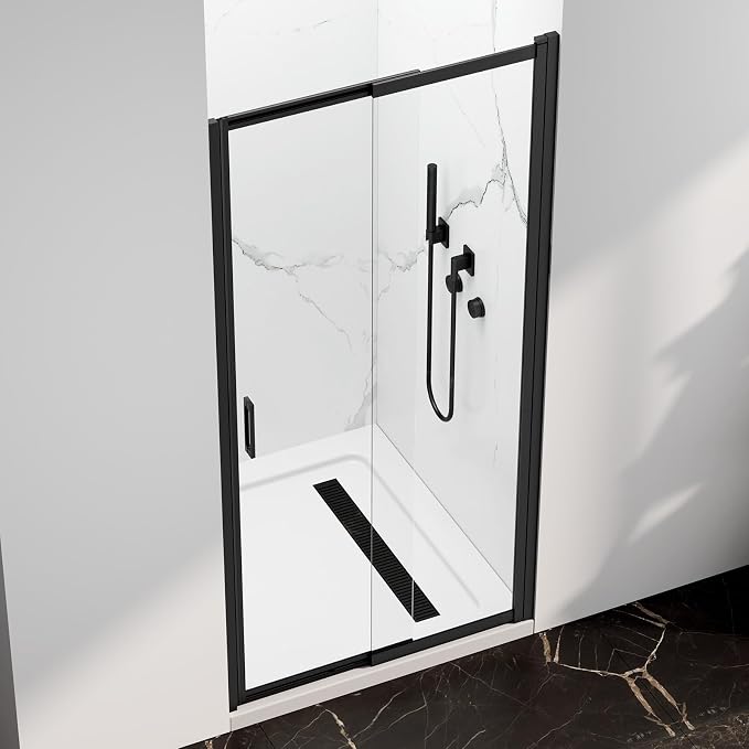 34-37" W x 72" H Pivot Swing Glass Shower Doors, 180° Rotating Retractable by ShowerDoor