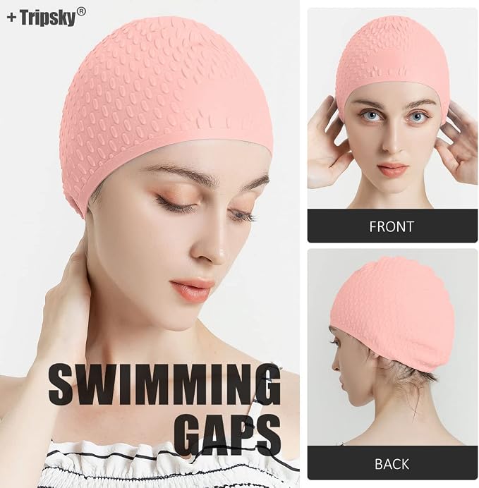 Tripsky Silicone Swim Cap, Comfortable Bathing Cap Ideal - Image 6