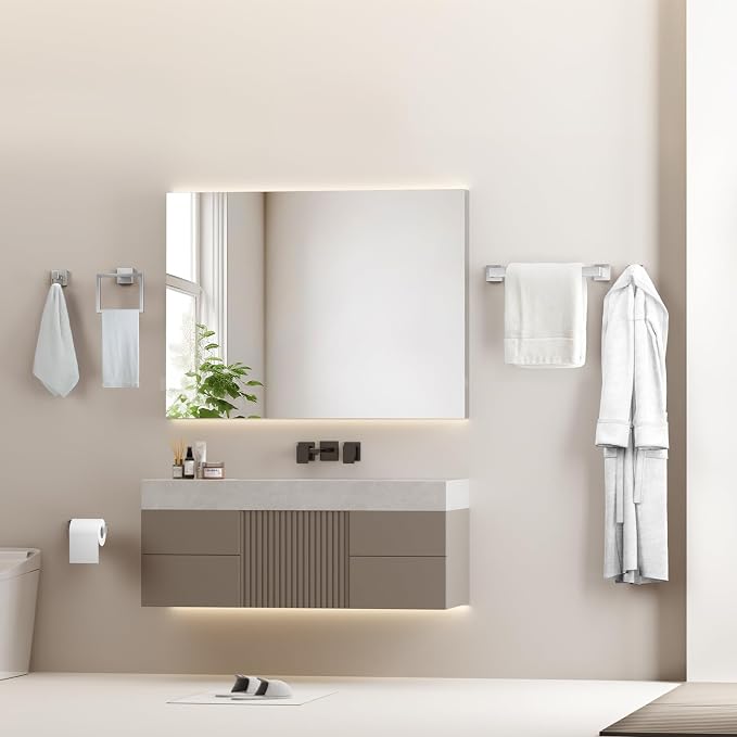 Bathroom Hardware Accessories Set: 5-Pieces Bath Towel Bar Set, Towel Racks - Image 8