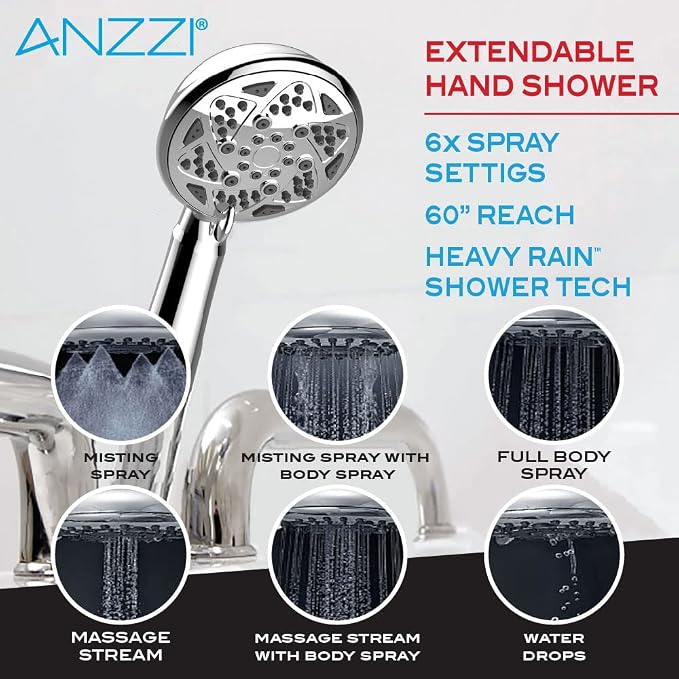 ANZZI Walk In Tub 53" x 27" Left-Drain Bathtub, Air & Whirlpool Massage Jets - Image 7