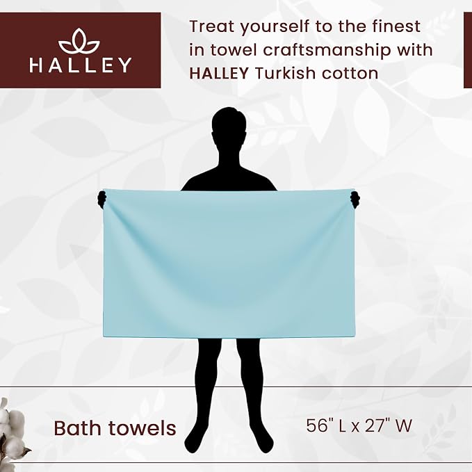 HALLEY Turkish Cotton Towels Bath Towels Super Soft Highly Absorbent 100% - Image 7