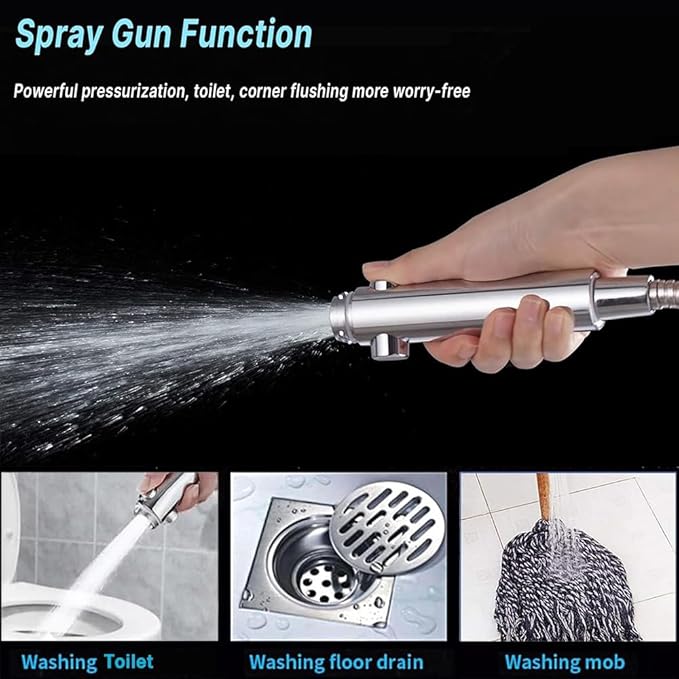 High Pressure Shower Head with ON/Off Pause Switch Button, 5 Mode Handheld - Image 5