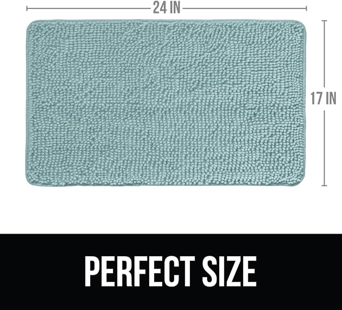 KANGAROO Bathroom Rugs, Chenille Soft Absorbent Bath Rug, Shaggy Shower Mat - Image 2