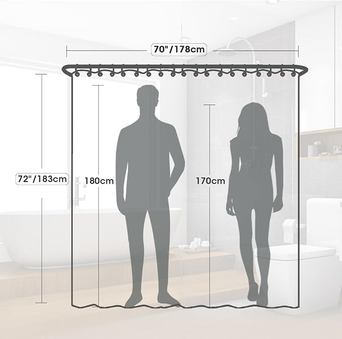 Plastic Shower Curtain Liner, Waterproof Printed PEVA Shower Curtain - Image 7