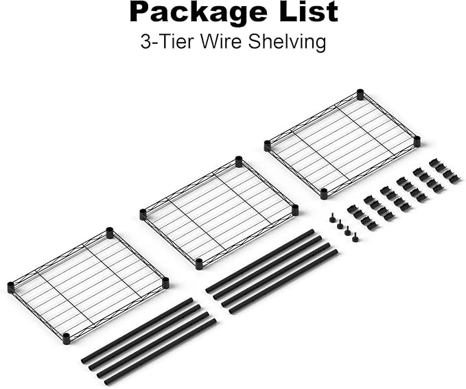 3-Tier Heavy Duty Wire Shelving Unit - Image 8