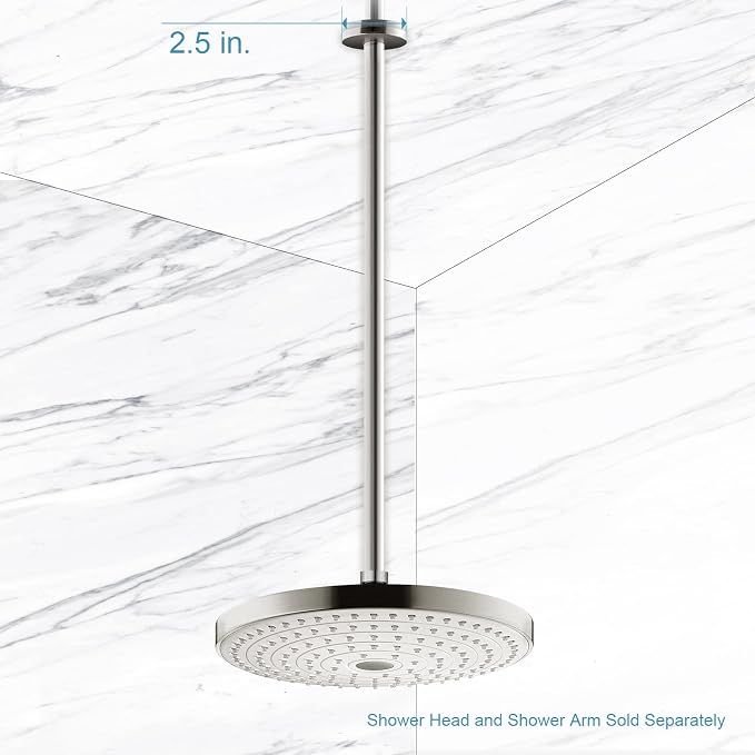 OFFO Shower Arm with Flange, 24 in Brushed Nickel Ceiling Mount Replacement - Image 5