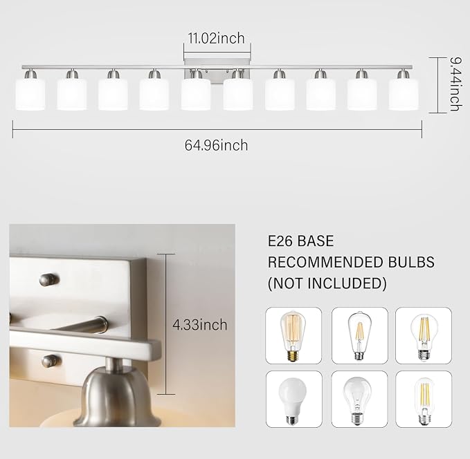 Brushed Nickel Bathroom Vanity Light - Image 2