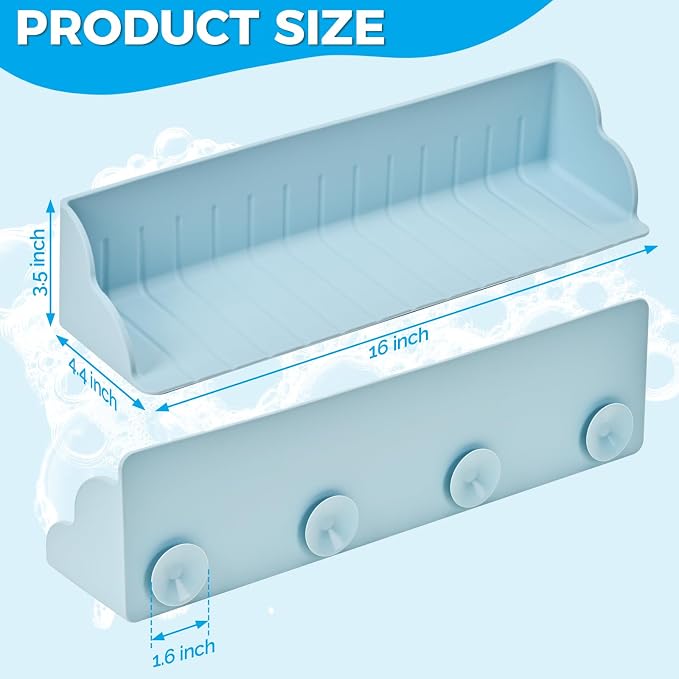 Bathtub Splash Guard, Silicone Bath Caddy Tray - Image 2