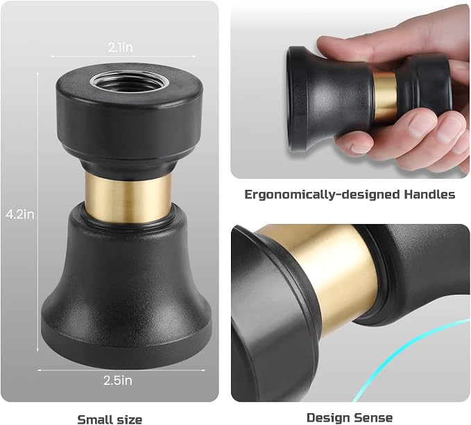 Hose Nozzle, Lichamp 2 Pack Heavy Duty Brass Fireman Style High Power Leak - Image 2