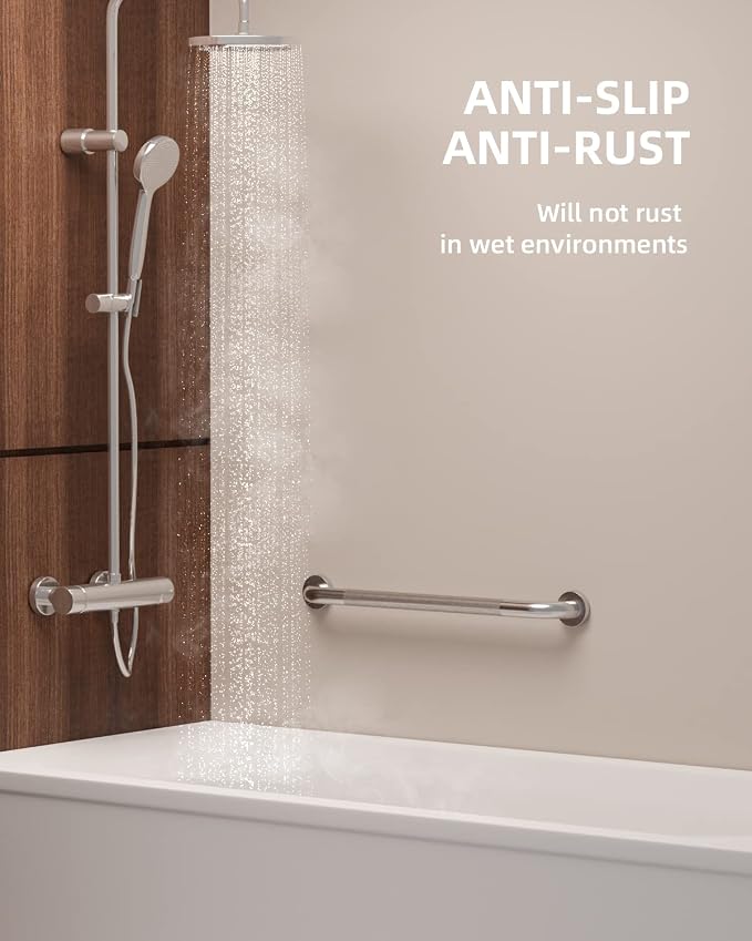 24 Inch Anti Slip Shower Grab Bar, Munzong Stainless Steel Bathroom Grab Bar - Image 7