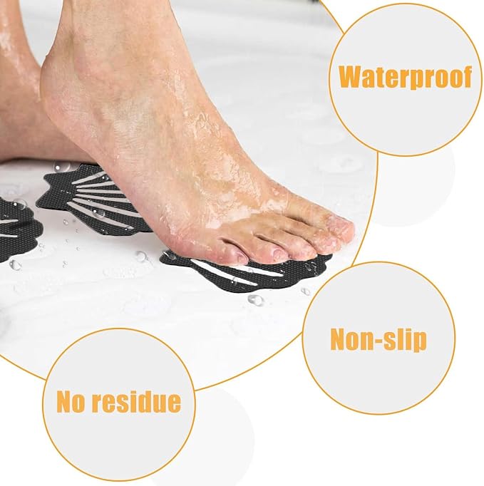 Bathtub Stickers Non Slip, Shell Shaped Tubs Safety Shower Treads, Adhesive - Image 4