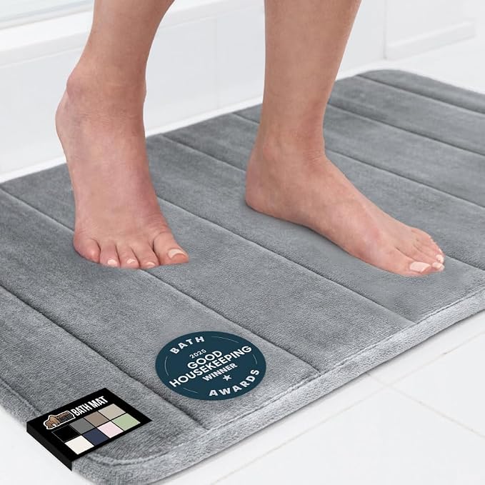 GORILLA GRIP Memory Foam Bath Mat, Soft Absorbent US Designed Bathroom Rug by GorillaGrip