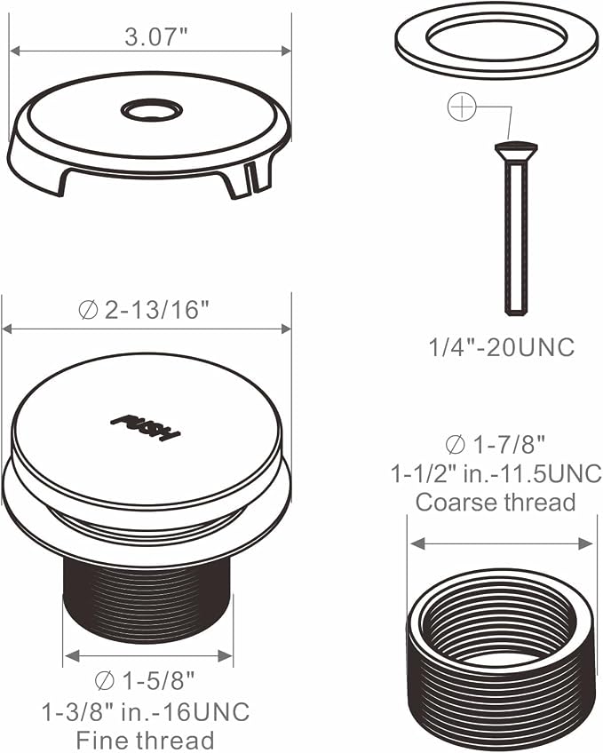 Tub Drain Black Tip Toe Bathtub Drain Conversion Kit Assembly, Replacement Bath - Image 5
