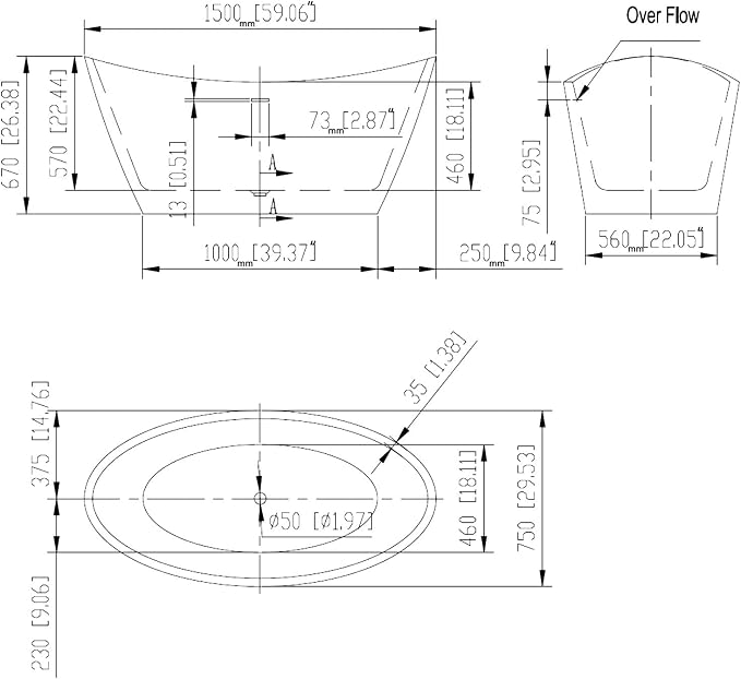Empava Freestanding Bathtub - Image 7