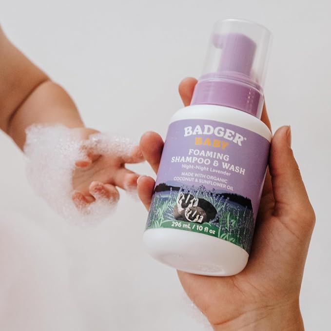 Badger Foaming Baby Shampoo and Body Wash, Gentle Organic Baby Wash w/Mild - Image 4