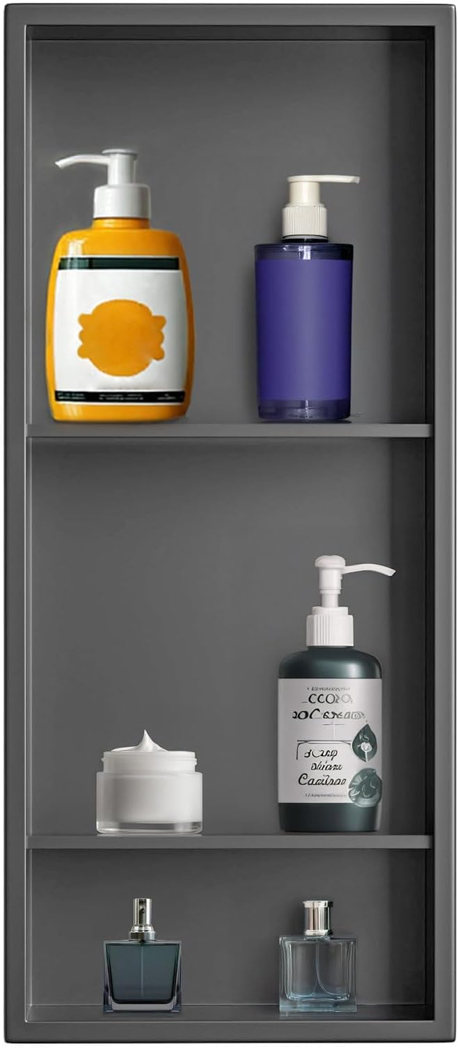 Shower Niche, 12 * 30 Stainless Steel Elegant Bathroom Niche, No Tile Needed by Elefloom