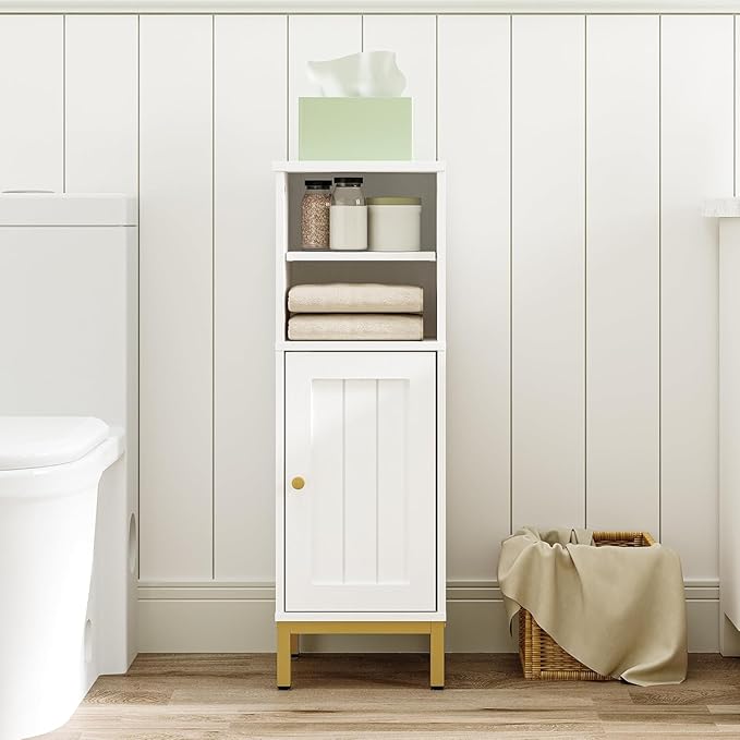 Bathroom Storage Cabinet, Corner Floor Cabinet by Hzuaneri