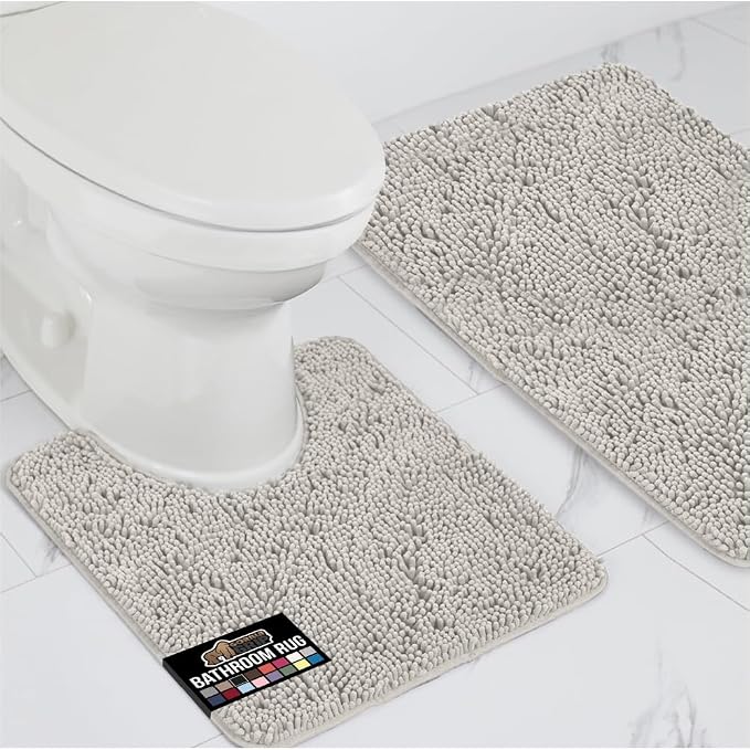 GORILLA GRIP Bathroom Rug Sets, Soft Chenille 2 Piece Area Rugs Set, Toilet by GorillaGrip